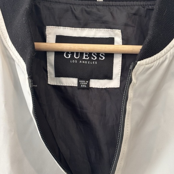 Guess Los Angeles Windbreaker Jacket Black And White SZ XXL LA - Picture 8 of 9